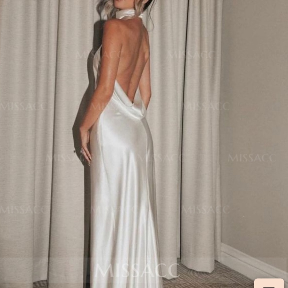 MISSACC halter backless satin wedding dress (size 4)
